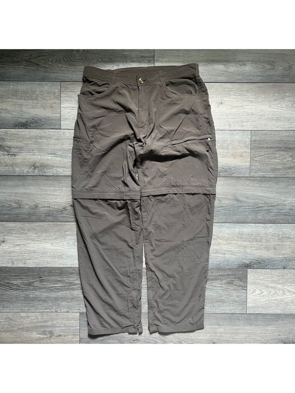 ExOfficio Men's 36x32 Insect Shield Convertible Cargo Pants Nylon Hiking Brown